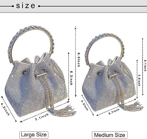 TOPALL Upgrade Rhinestone Evening Bag Bling Purse Sparkly Di...