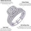 Newshe Jewellery Engagement Rings for Women Wedding Ring Set...