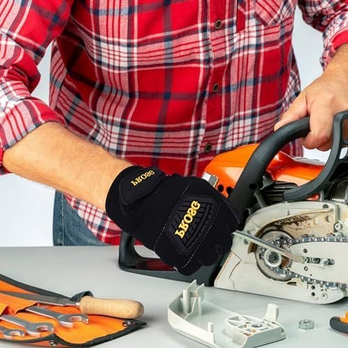 Mens Work Gloves,Synthetic Leather Utility Mechanic Working ...