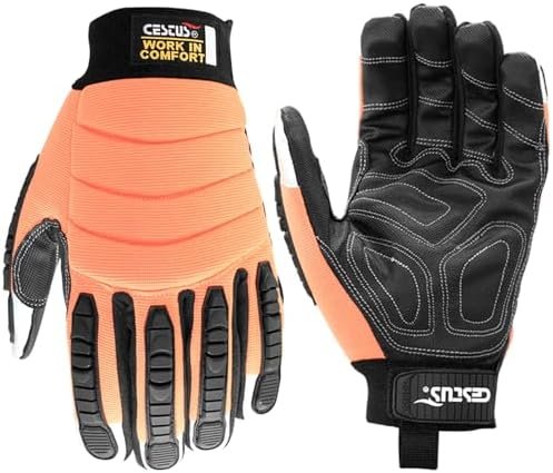 Cestus 8015, Impact Work Gloves, Reflective Fingertips, Heav...