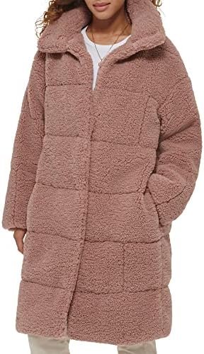 Levi's womens Long Length Patchwork Quilted Teddy Coat Levi's womens Long Length Patchwork Quilted Teddy Coat