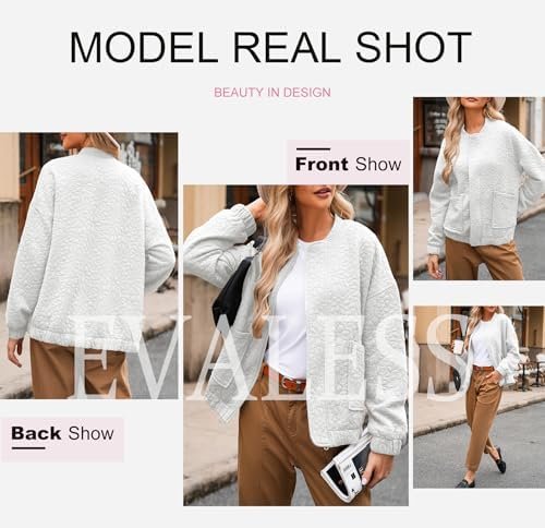 EVALESS Bomber Jackets for Women Spring Fashion 2025 Cute Ja...