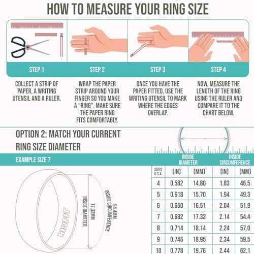 Rinfit Women's Silicone Rings - Engagement or Promise Ring f...