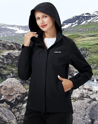 Pioneer Camp Women's Rain Jacket with Hood Waterproof Windbr...