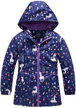 Girls Rain Jacket, Windbreaker Kids Raincoat Waterproof Zip ... Girls Rain Jacket, Windbreaker Kids Raincoat Waterproof Zip ...