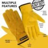 Work Gloves Men Heavy Duty Leather Gardening Gloves for Thor...