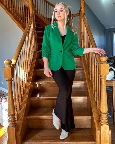 LookbookStore Blazers for Women Suit Jackets Dressy 3/4 Slee...
