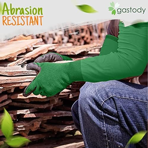 Gastody Long Sleeve Gardening Gloves Women and Men - Long C...