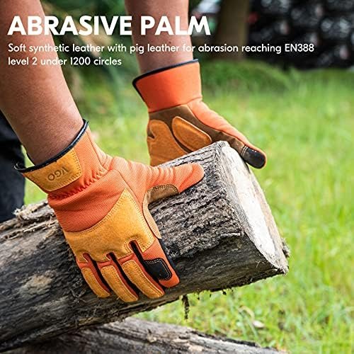 Vgo... 1-Pair Gardening Gloves Men, Safety Work Gloves, Punc...