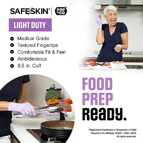 SAFESKIN Disposable Nitrile Gloves in POP-N-GO Pack of 50 or...