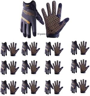 HANDLANDY Bulk Work Gloves with Grip for Men & Women, HANDLANDY Bulk Work Gloves with Grip for Men & Women, Pack o...
