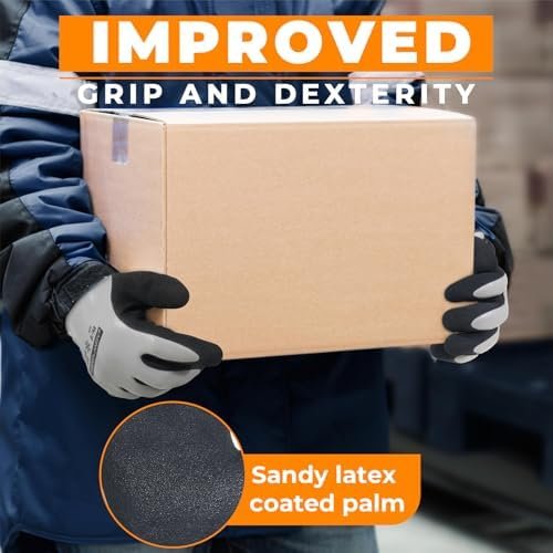 HANDLANDY Waterproof Work Gloves for Cold Weather, Insulated...