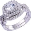 Newshe Wedding Band Engagement Ring Set for Women 925 Sterli...