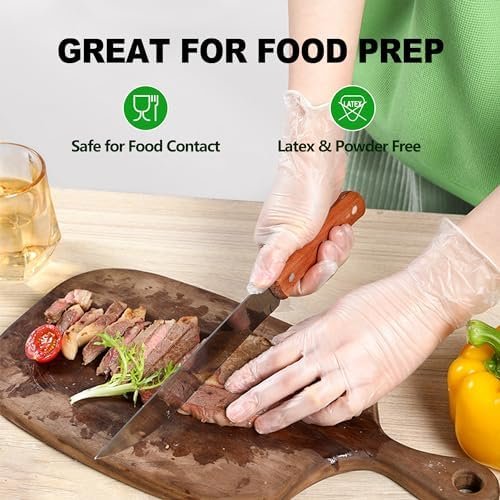 Disposable Vinyl Gloves, Food Safe, Latex-Free Powder-Free C...