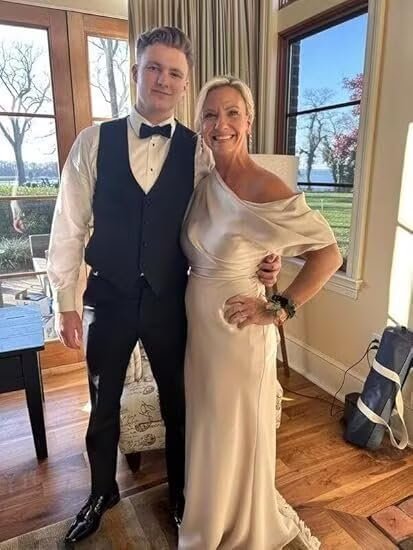 BITALY One Shoulder Satin Mother of The Bride Dress for Wedd...