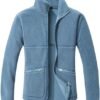 GIMECEN Women's Fuzzy Fleece Jacket Long Sleeve Zip Up Sherp...