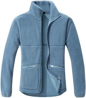 GIMECEN Women's Fuzzy Fleece Jacket Long Sleeve Zip Up Sherp... GIMECEN Women's Fuzzy Fleece Jacket Long Sleeve Zip Up Sherp...