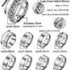 9Pcs 8MM Stainless Steel Band Rings for Men Women Chain Ring...