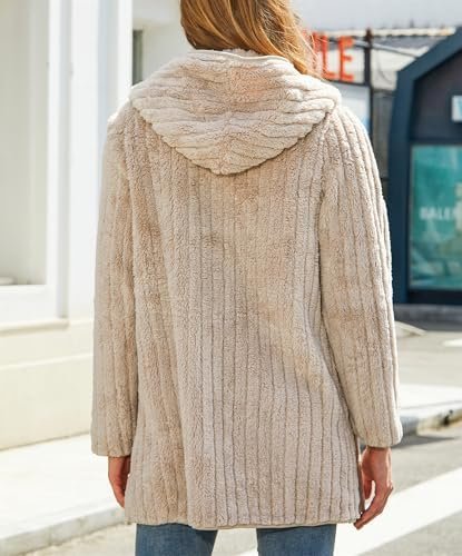 Womens Fleece Jacket Hooded Winter Warm Full Zip Long Sleeve...