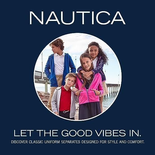 Nautica Girls' Fleece Full-Zip Hoodie Sweatshirt