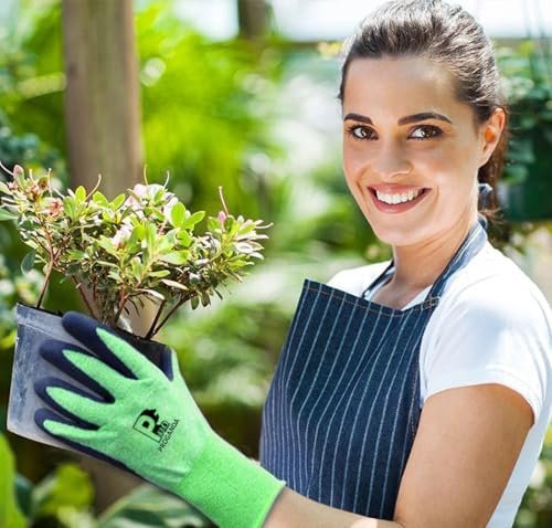 3 Pairs Superior Grip Colorful Gardening Work Gloves Comfort...