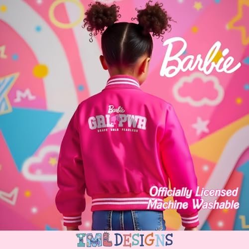 Barbie Girls Bomber Jacket, Zip-Up Bomber Jacket for Girls, ...