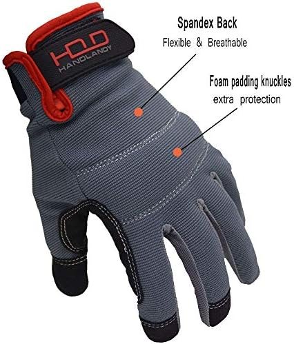 HANDLANDY Mens Work Gloves Touchscreen Flexible Breathable F...