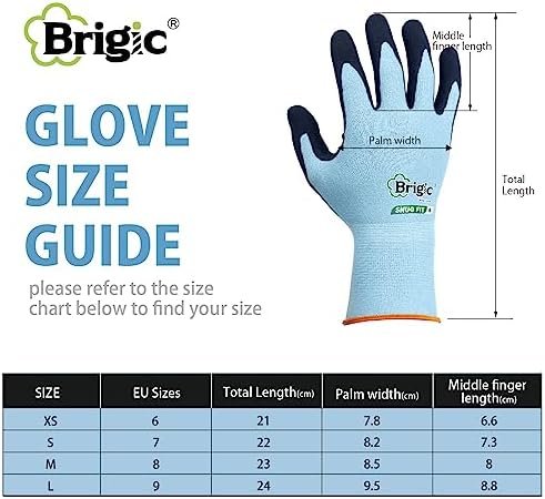 2 Pairs Gardening Gloves- Snug Fit, Breathable Rubber Coated...