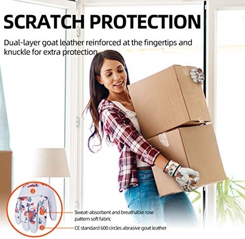 Vgo... Gardening Gloves for Women, Goatskin leather,Puncture...