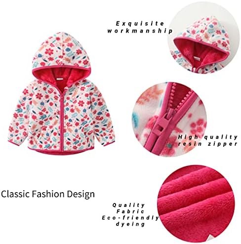 Toddler Polar Fleece Jacket Hooded Baby Boys Girls Autumn Wi...