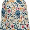 Women's Floral Skull Sweatshirts Flower 3D Printed Long Slee...