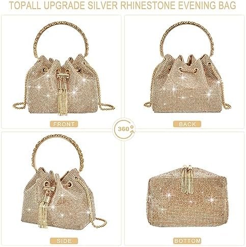 TOPALL Upgrade Rhinestone Evening Bag Bling Purse Sparkly Di...