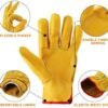 Patelai Garden Gloves Leather Gardening Gloves Thorn and Cut...