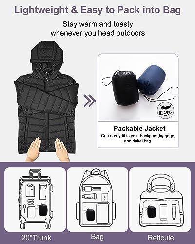 Chrisuno Women's Plus Size Lightweight Puffer Jacket Packabl...