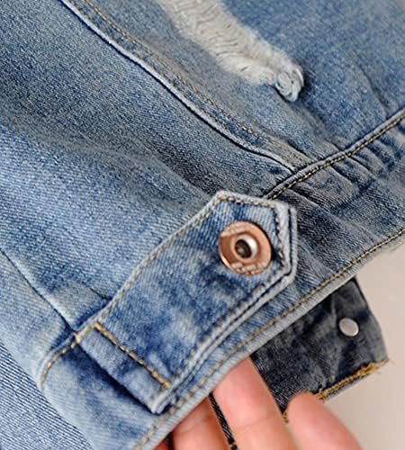 Kedera Womens Denim Jackets Distressed Ripped Long Sleeve Je...