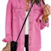 luvamia Denim Jacket for Women Oversized Button Down Casual ...
