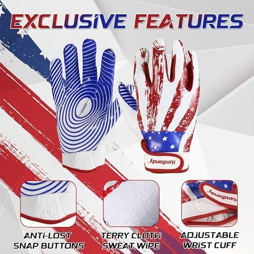 HANDLANDY Bundle - 2 Pairs of Youth Football Gloves, Sticky ...