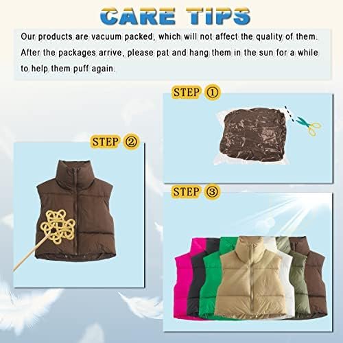 CULACCINO Women's Winter Cropped Puffer Vest Crop Jackets Fo...