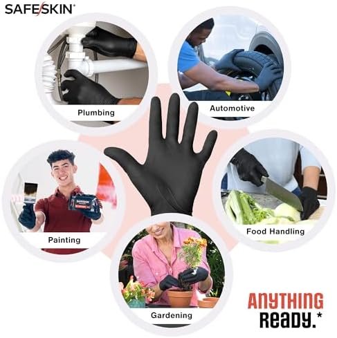 SAFESKIN Heavy Duty Nitrile Disposable Latex Free Gloves (40...