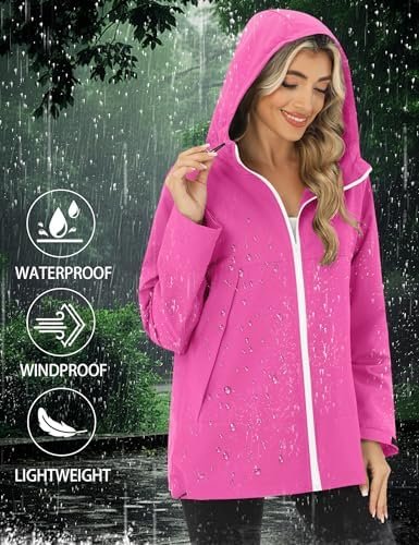 Avoogue Rain Jacket Women Waterproof Lightweight Raincoat Li...