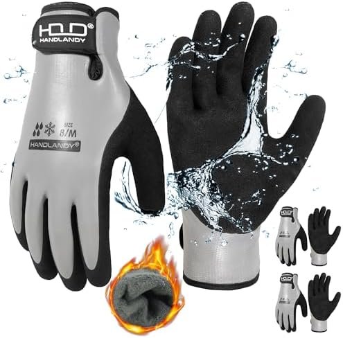 HANDLANDY Waterproof Work Gloves for Cold Weather, Insulated...