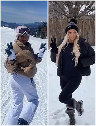 UANEO Puffer Jacket Womens Oversized Cropped Puffy Quilted W...