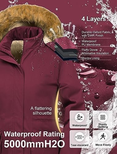 CREATMO US Women's Plus Size Winter Coats Warm Parka Jackets...