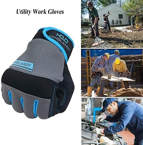HANDLANDY Breathable Gardening Gloves & Work Gloves for Men ...