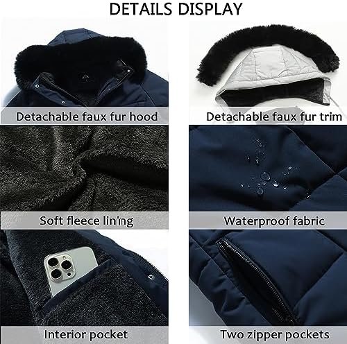MOERDENG Women's Winter Puffer Coat Thicken Fleece Lined Dow...