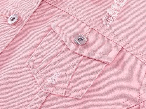 Kedera Womens Denim Jackets Distressed Ripped Long Sleeve Je...