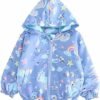 Girls Cartoon Unicorn Jackets Spring Zip Kids Hooded Flaming...