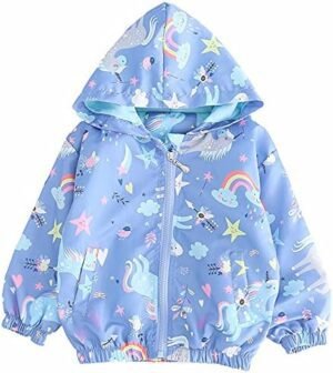 Girls Cartoon Unicorn Jackets Spring Zip Kids Hooded Flaming... Girls Cartoon Unicorn Jackets Spring Zip Kids Hooded Flaming...