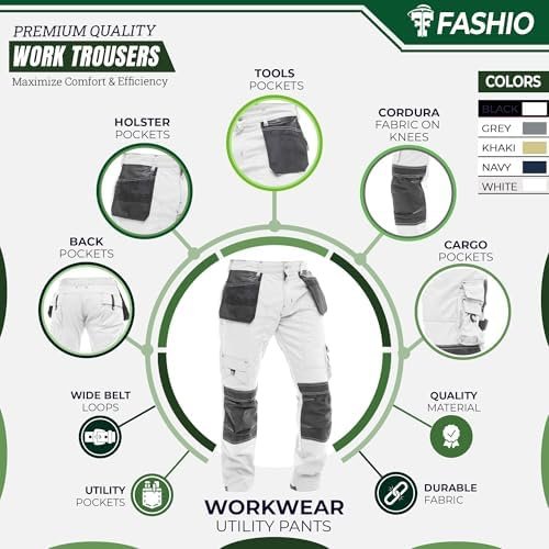 Men's Heavy Duty Cargo Work Pants with Cordura Utility Tool ...