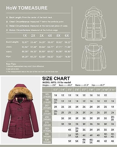 CREATMO US Women's Plus Size Winter Coats Warm Parka Jackets...